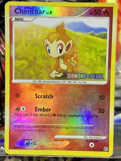 Pokemon TCG - Chimchar 76/130 [Reverse Holo][Stamped] - Diamond & Pearl - MP - Image 1