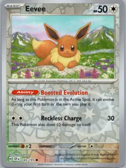 Pokemon Eevee SV08: Surging Sparks 143/191 Near Mint NM Reverse Holo - Image 1