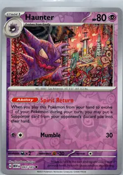 Pokemon Haunter SV: Scarlet & Violet 151 093/165 Near Mint NM Reverse Holo - Image 1