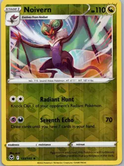 Pokemon Noivern SWSH12: Silver Tempest 133/195 Near Mint NM Reverse Holo - Image 1