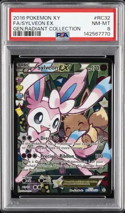 2016 POKEMON XY GENERATIONS RADIANT COLL #RC32 FULL ART/SYLVEON EX PSA 8 - Image 1