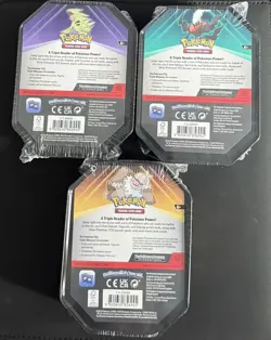 X3 Pokemon Triple Whammy Tins Set Factory Sealed Destined Rivals & Journey - Image 2