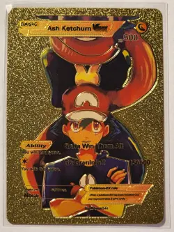 Pokemon Ash Ketchum Vmax Gold Foil Fan Art - Image 1