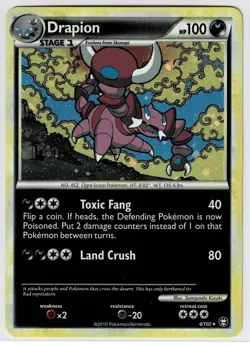 Drapion 4/102 Pokemon HGSS Heartgold SoulSilver Triumphant Holo Rare - Image 1
