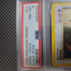 2000 Pokemon Black Star Eevee Holo Promo Pokemon League #11 PSA 8 NM-MT - Image 2