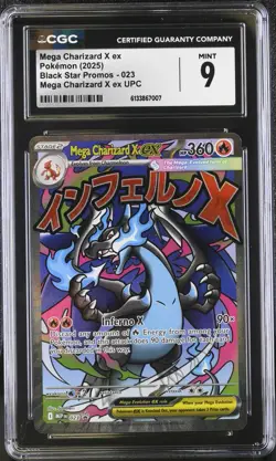 Mega Charizard X ex #023 2025 Pokemon Black Star Promos CGC9 (FREE S&H) - Image 1