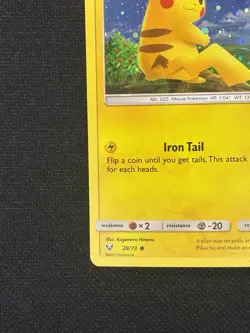 Pokemon TCG Pikachu SWIRL 28/73 Shining Legends Costco Exclusive Cosmos Holo NM - Image 4