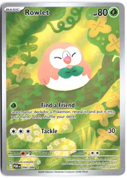 Rowlet 090/088 Holo Illustration Rare Perfect Order Pokemon - Image 1