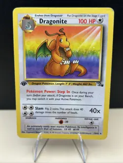 Pokemon Dragonite Fossil 1st Edition Non-Holo 19/62 RARE - Image 1