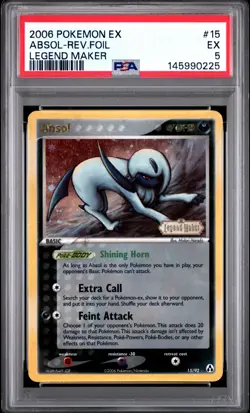 2006 POKEMON EX LEGEND MAKER #15 ABSOL-REVERSE FOIL PSA 5 - Image 1