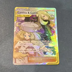 Pokemon Cynthia & Caitlin Full Art TAG TEAM Ultra Rare Trainer 228/236 - Image 1