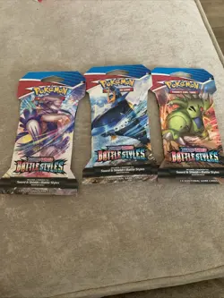 POKEMON TCG: SWORD AND SHIELD BATTLE STYLES SLEEVED BOOSTER PACK 3 Packs - Image 1