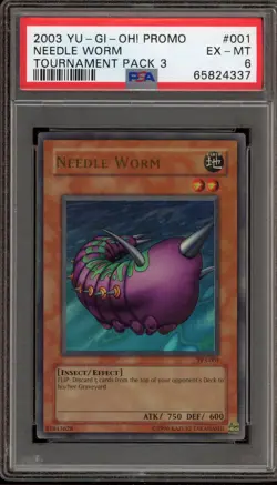 Yu-Gi-Oh! Needle Worm Tournament Pk. 3 Ultra Rare Promo TP3-001 PSA 6 - Image 1