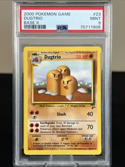 Dugtrio Pokemon Base Set 2 PSA 9 MINT 2000 - Image 1