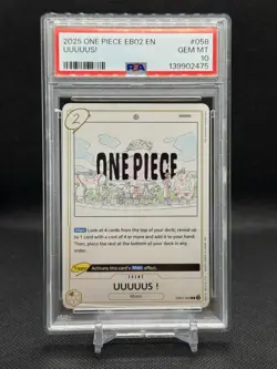 2025 One Piece TCG EB02 EN UUUUUS! PSA 10 GEM #058 - Image 1