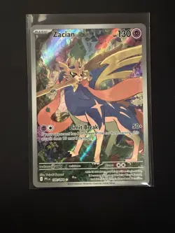 Zacian 100/094 Me02: Phantasmal Flames Holo Pokemon Card - Image 1