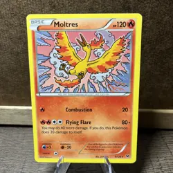 Pokemon Card Moltres Fates Collide 9/124 Non Holo Rare 2016 NM - Image 1