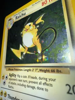 Lot Of 2 Vintage Raichu Pokemon Cards Holo 14/102 Reverse Holo 12/112 - Image 2