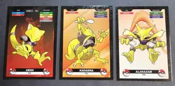 ABRA X KADABRA X ALAKAZAM LOT - POKEMON KANTO CREALASER RARE TCG CARDS - Image 1