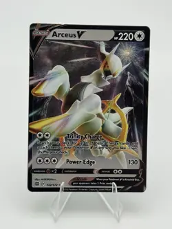 Pokemon TCG Pokemon Arceus V Arceus Holo 122/172 Metal Card Promo - Image 1
