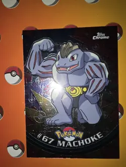 Topps Chrome Series 1 Pokemon Machoke Base Chrome Card #67 - Image 1