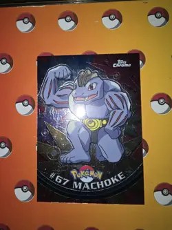 Topps Chrome Series 1 Pokemon Machoke Base Chrome Card #67 - Image 4