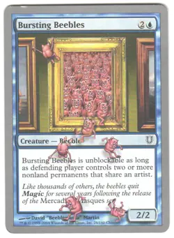 Magic_the_gathering Unhinged Bursting Beebles #28 2004,MTG,LP Common - Image 1