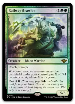 Railway Brawler #175 (Foil) (NM) Thunder Junction OTJ Magic MTG - Image 1