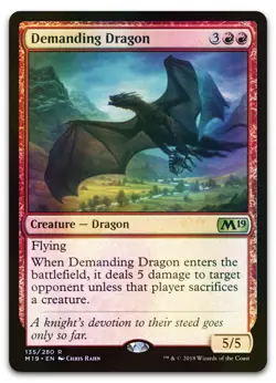 Demanding Dragon #135 (Foil) (NM) Core Set 2019 M19 Magic MTG - Image 1