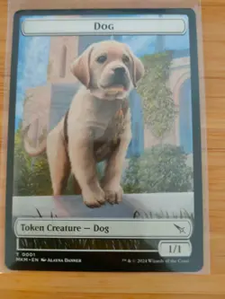 MTG Dog Token 0001 Murders at Karlov Manor M/NM Free UK P&P - Image 1