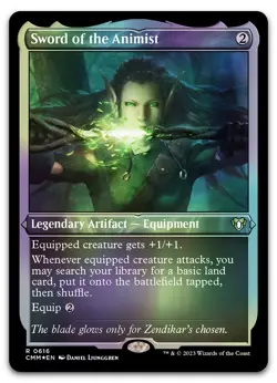 Sword of the Animist (Foil Etched) #616 (NM) Commander Masters CMM Magic MTG - Image 1