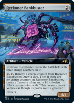 1 x Reckoner Bankbuster - Foil - Extended Art - Kamigawa: Neon Dynasty - NM-Mint - Image 1