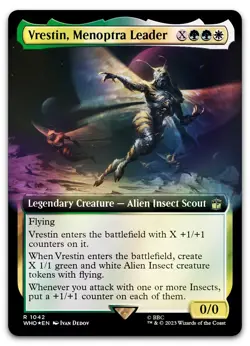 Vrestin, Menoptra Leader (Extended Art) (Surge Foil) #1042 NM Doctor Who - Image 1
