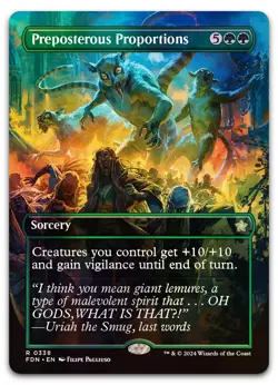 Preposterous Proportions (Borderless) #338 (Foil) (NM) Foundations FDN Magic MTG - Image 1
