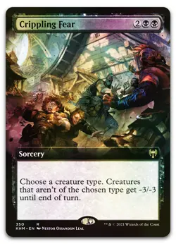 Crippling Fear (Extended Art) #350 (Foil) (NM) Kaldheim KHM Magic MTG - Image 1