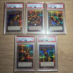 PSA 10 to 8 Exodia Prismatic Secret Rare Set of 5 Cards YuGiOh Collectible - Image 1
