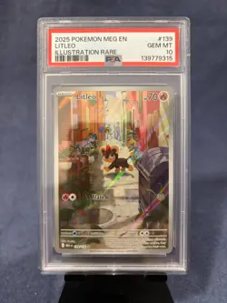 2025 Pokemon Mega Evolution Base Set MEG #139 Litleo Illustration Rare PSA 10 - Image 1