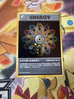 Pokemon Rainbow Energy Holo Rare (swirl) Team Rocket (Japanese) Vintage* (NM) - Image 1