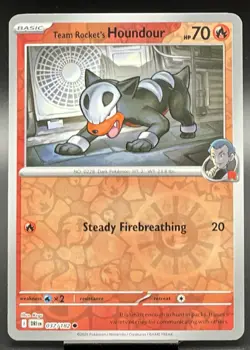 Pokemon Team Rocket's Houndour 037/182 Reverse Holo Destined Rivals NM - Image 1