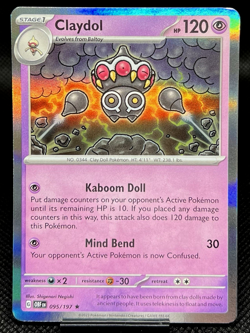 Pokemon Claydol 095/197 Rare Holo Obsidian Flames NM - Image 1