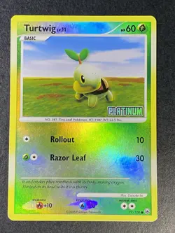Turtwig 77/100 Holo Platinum STAMPED Majestic Dawn Pokemon TCG 2008 - Image 2
