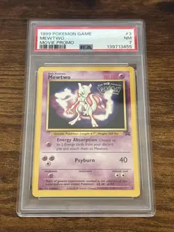 Pokemon TCG Mewtwo #3 Black Star Promo the First Movie PSA 7 - Image 1
