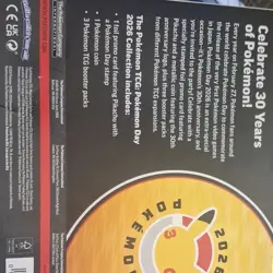 Pokemon TCG Pokemon Day 2026 Collection Box Pikachu Promo 3 Booster Packs - Image 3