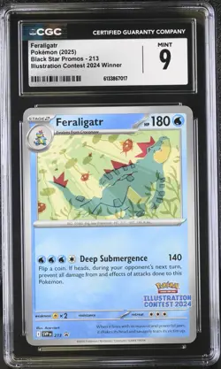 2025 Pokemon Black Star Promos #213 Illustation Contest Winner Feraligatr CGC 9 - Image 1