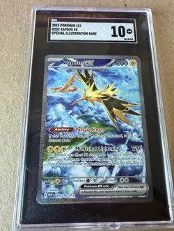 2023 POKEMON MEW EN-151 SPECIAL ILLUSTRATION RARE #202 ZAPDOS EX SGC 10 - Image 1