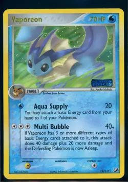 Pokemon EX UNSEEN FORCES - #19/115 Vaporeon - Reverse Holo - ENG - Near Mint - Image 1