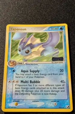 Pokemon EX UNSEEN FORCES - #19/115 Vaporeon - Reverse Holo - ENG - Near Mint - Image 4