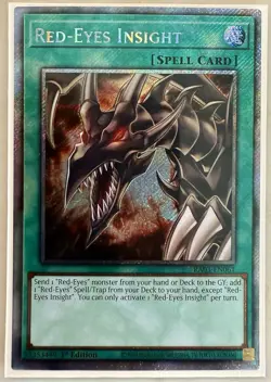 Yugioh! 1x Red-Eyes Insight RA03-EN061 Platinum Secret Rare 1st Ed NM - Image 1