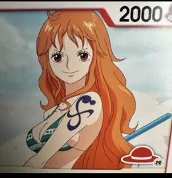 One Piece card, Nami OP01-016 R, (manga) red straw hat logo 20, Eiichiro Oda - Image 5