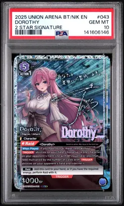 Union Arena Dorothy SR** Signature UE14BT/NIK-1-043 English PSA 10 GEM MINT - Image 1